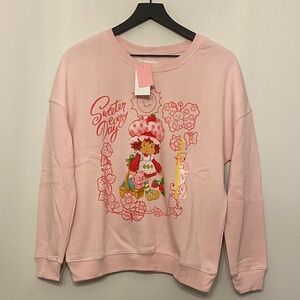 Pink Graphic Stawberry Shortcake Sweatshirt Sz Small NWT